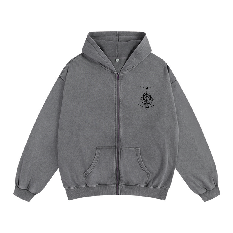 Malenia, blade of miquella Unisex Washed Zip Up Hoodie