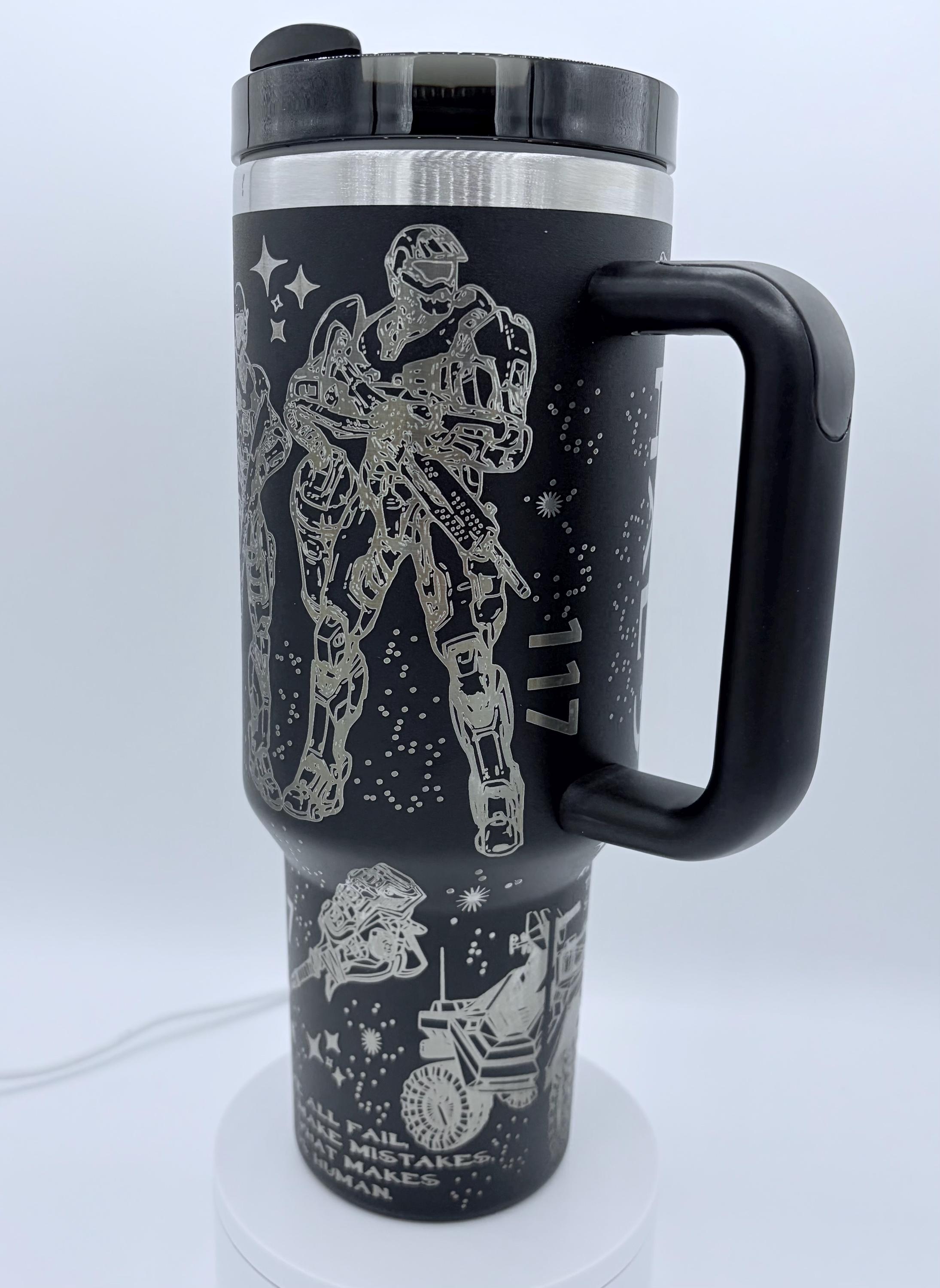 Halo Spartan 40oz Tumbler with Handle: Gaming Gift