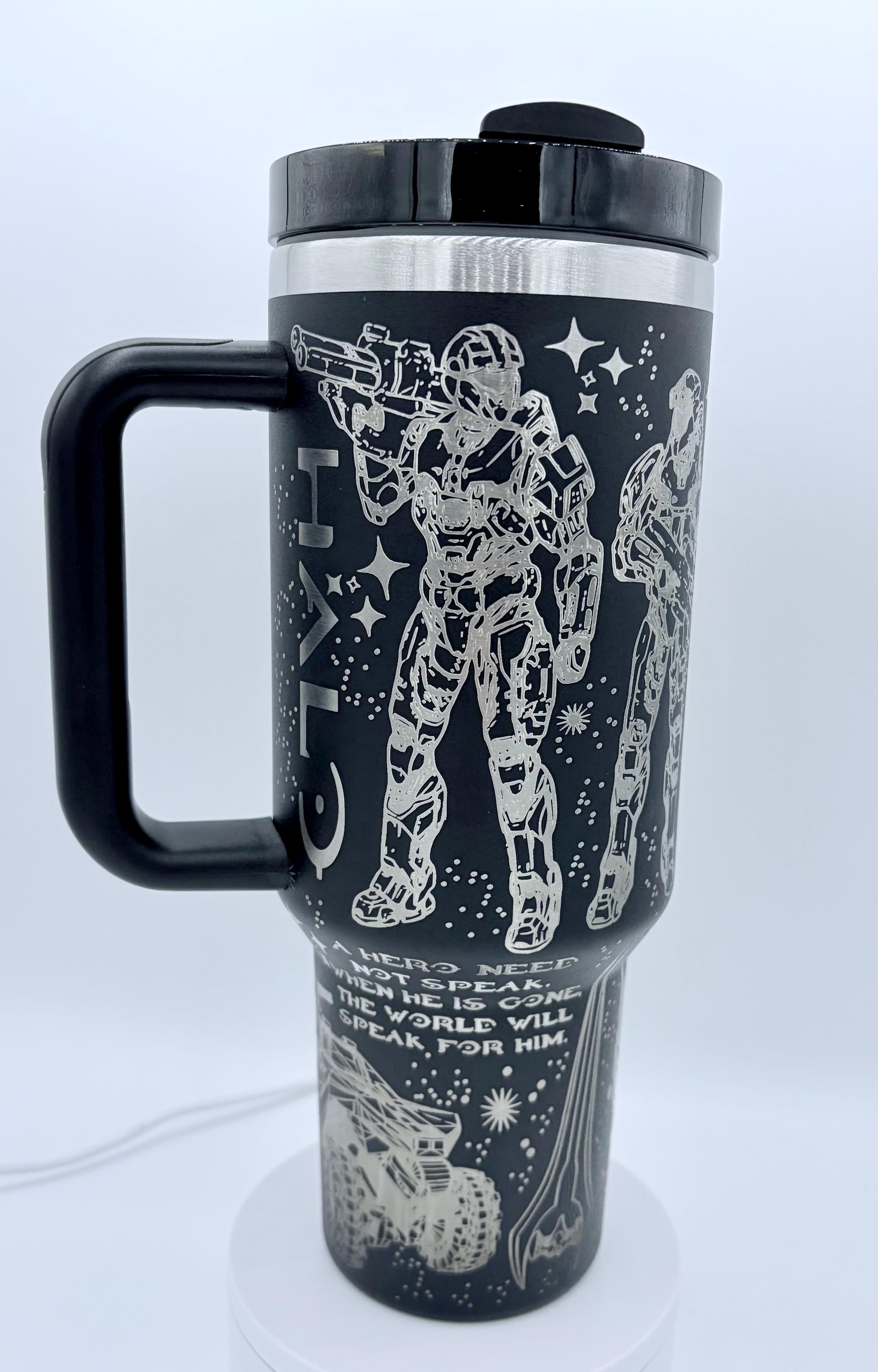 Halo Spartan 40oz Tumbler with Handle: Gaming Gift