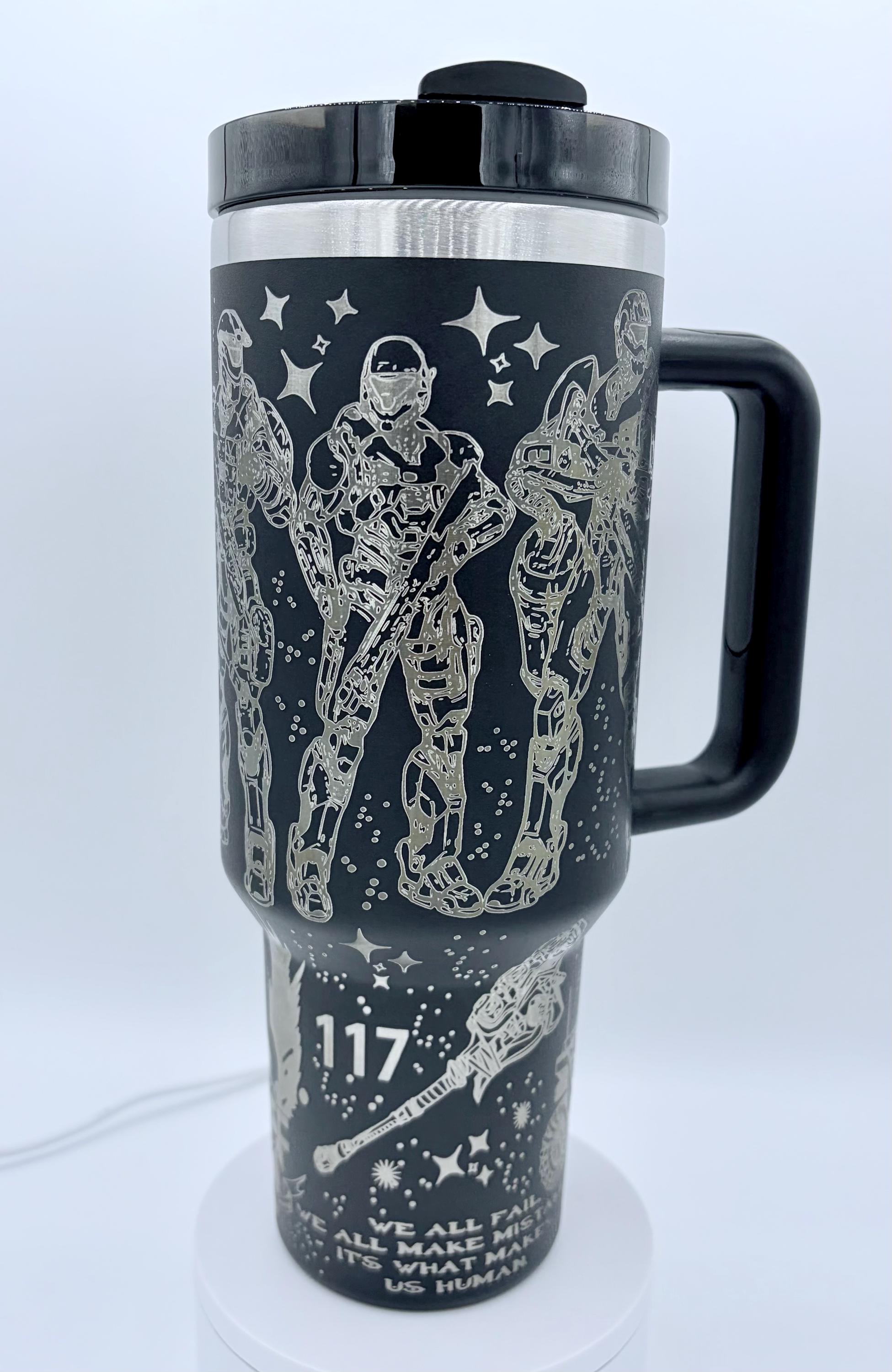 Halo Spartan 40oz Tumbler with Handle: Gaming Gift