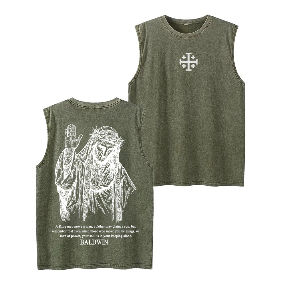 Baldwin IV never gave in to illness King of Jerusalem Unisex Washed Tank Top