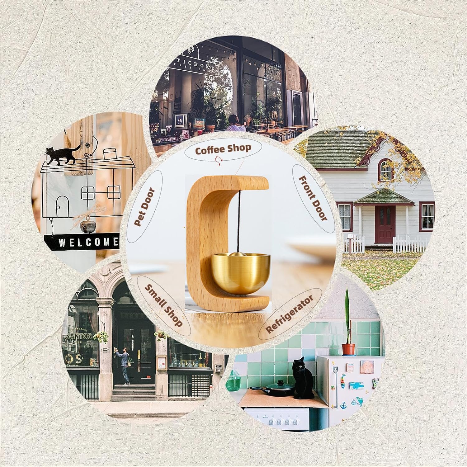 🔥Father's Day Limited Time Sale🎁🔔Suction Door Type Solid Wood Wind Chime