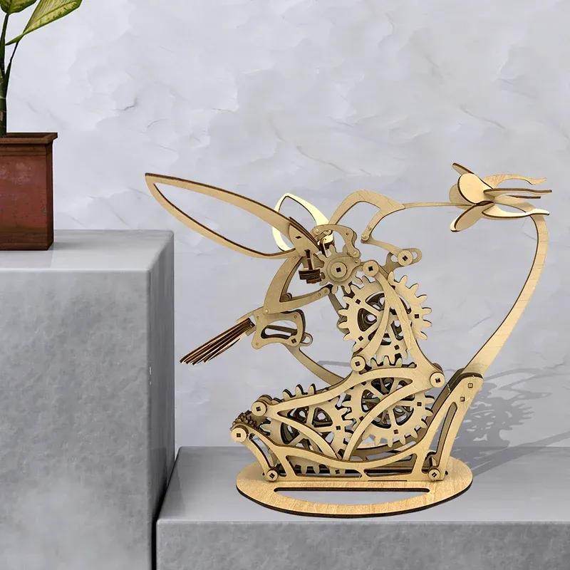 3D wooden mechanical hummingbird 🐦 + wooden mechanical turtle 🐢 2 free shipping