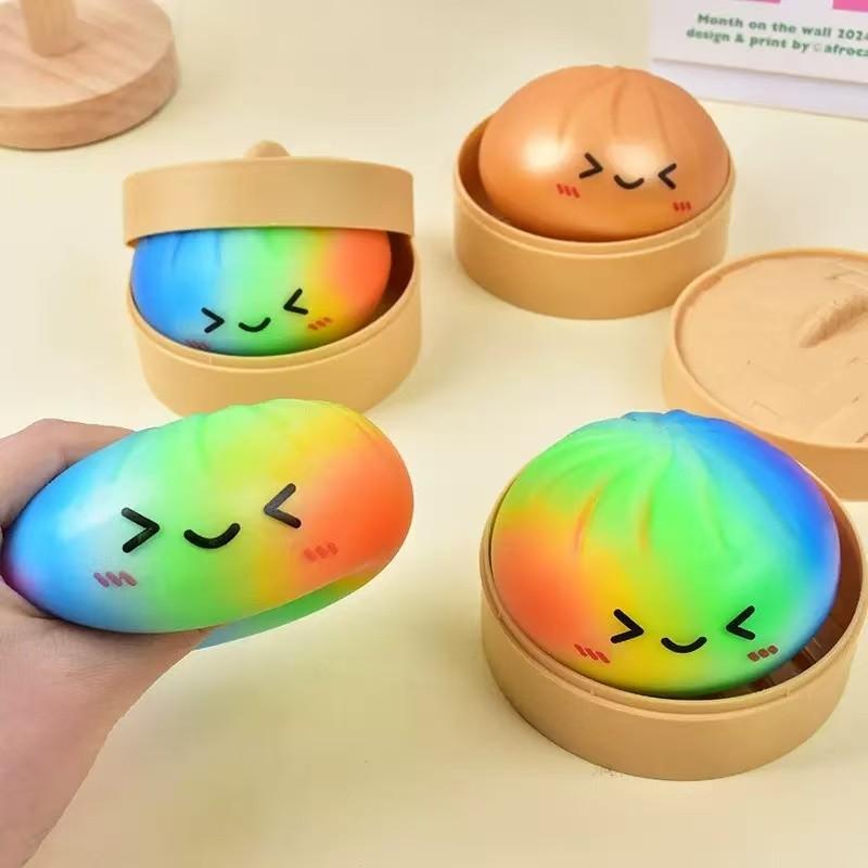 Glitter Dumpling Squishy Steamer Blind Box Surprise Squeeze Fun