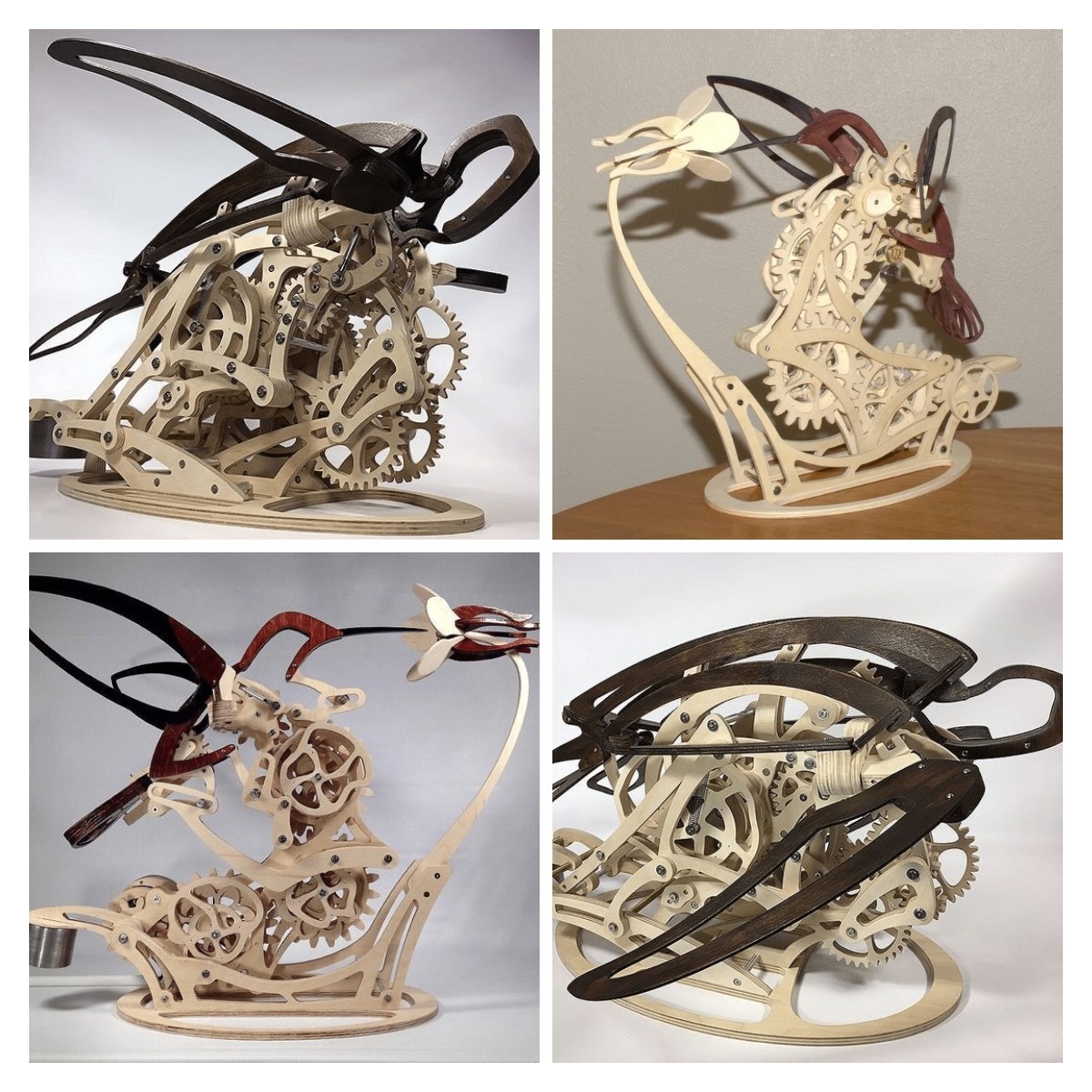 3D wooden mechanical hummingbird 🐦 + wooden mechanical turtle 🐢 2 free shipping