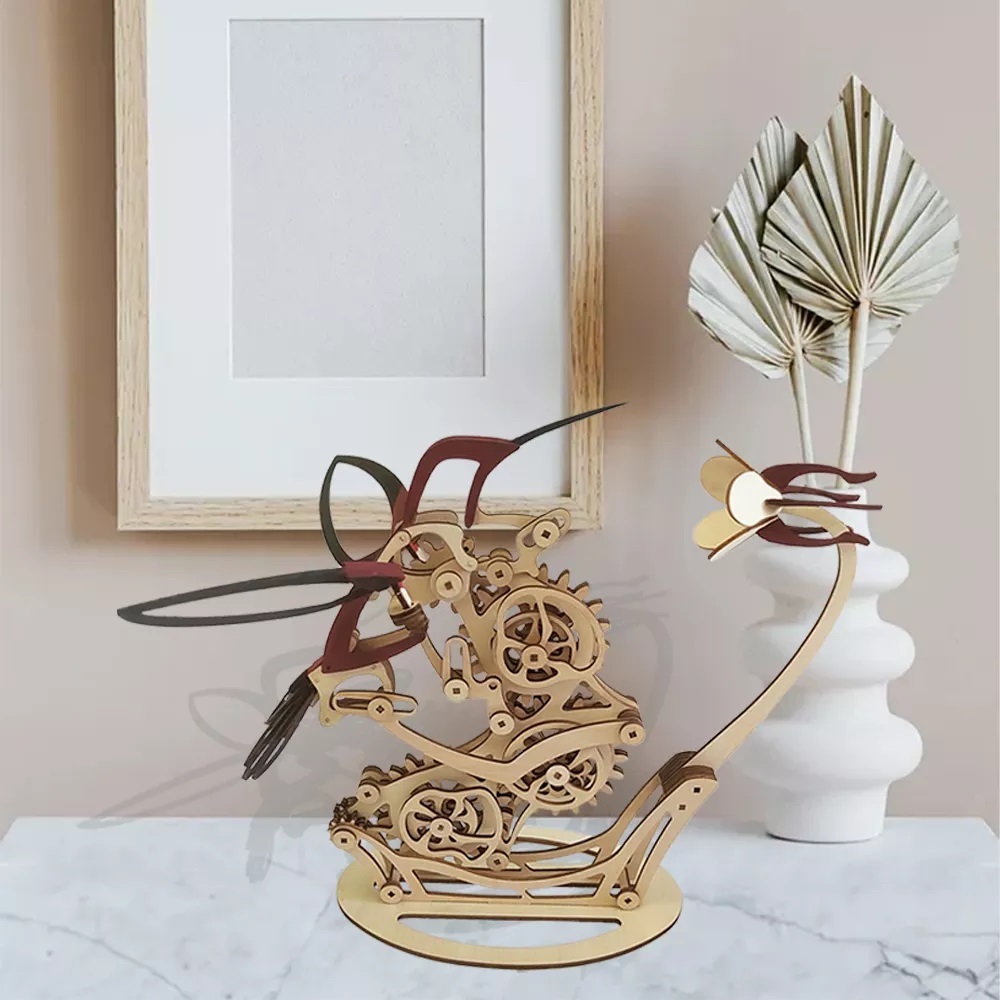 3D wooden mechanical hummingbird 🐦 + wooden mechanical turtle 🐢 2 free shipping