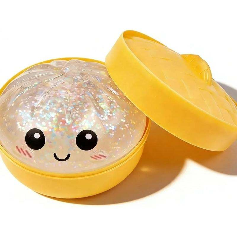 Glitter Dumpling Squishy Steamer Blind Box Surprise Squeeze Fun