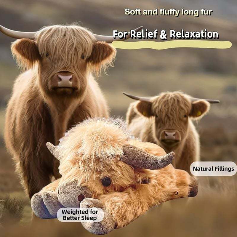 Summer Special Offer🔥Up To 49% Off-🎁Cute Cartoon Highland Cow Cuddly Toy