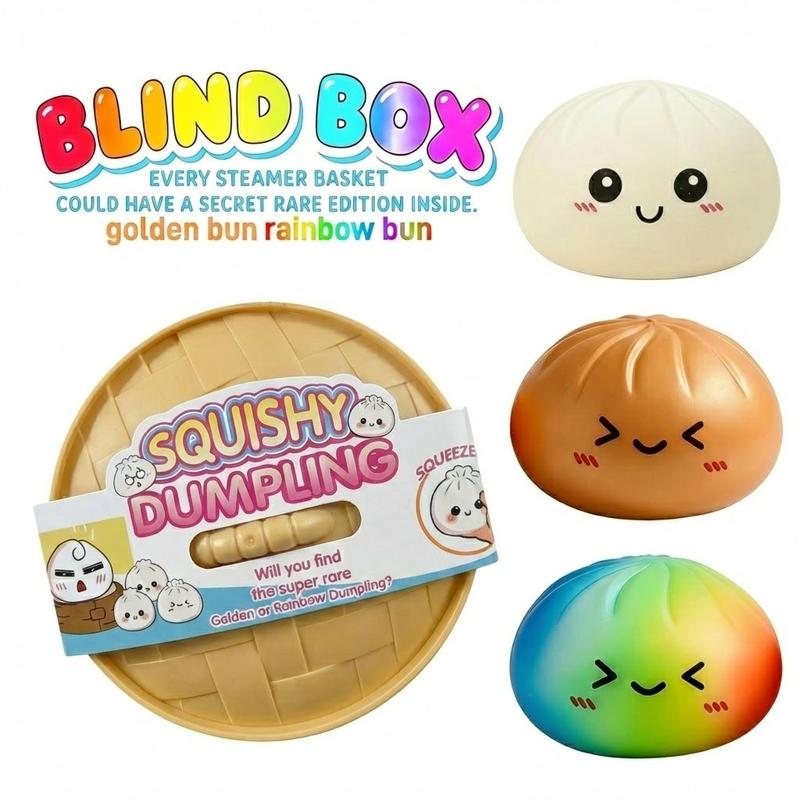 Glitter Dumpling Squishy Steamer Blind Box Surprise Squeeze Fun