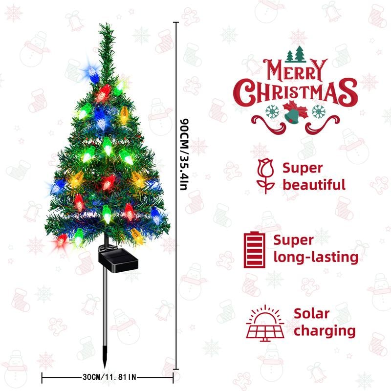 🔥LAST DAY 50% OFF -🎄Festive Outdoor Solar Christmas Tree Decorations