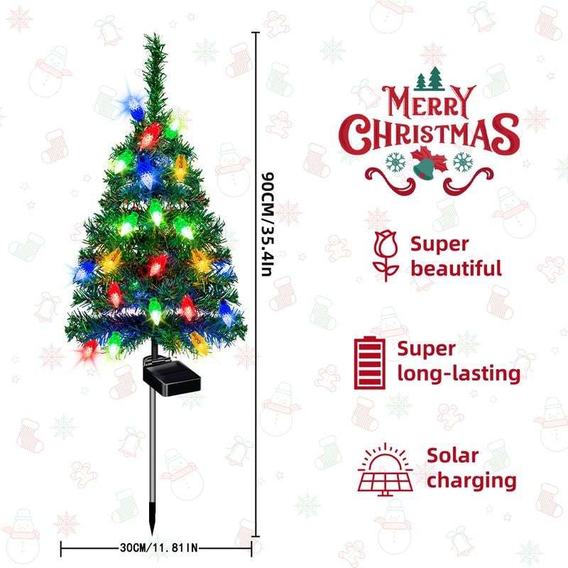 🔥LAST DAY 50% OFF -🎄Festive Outdoor Solar Christmas Tree Decorations