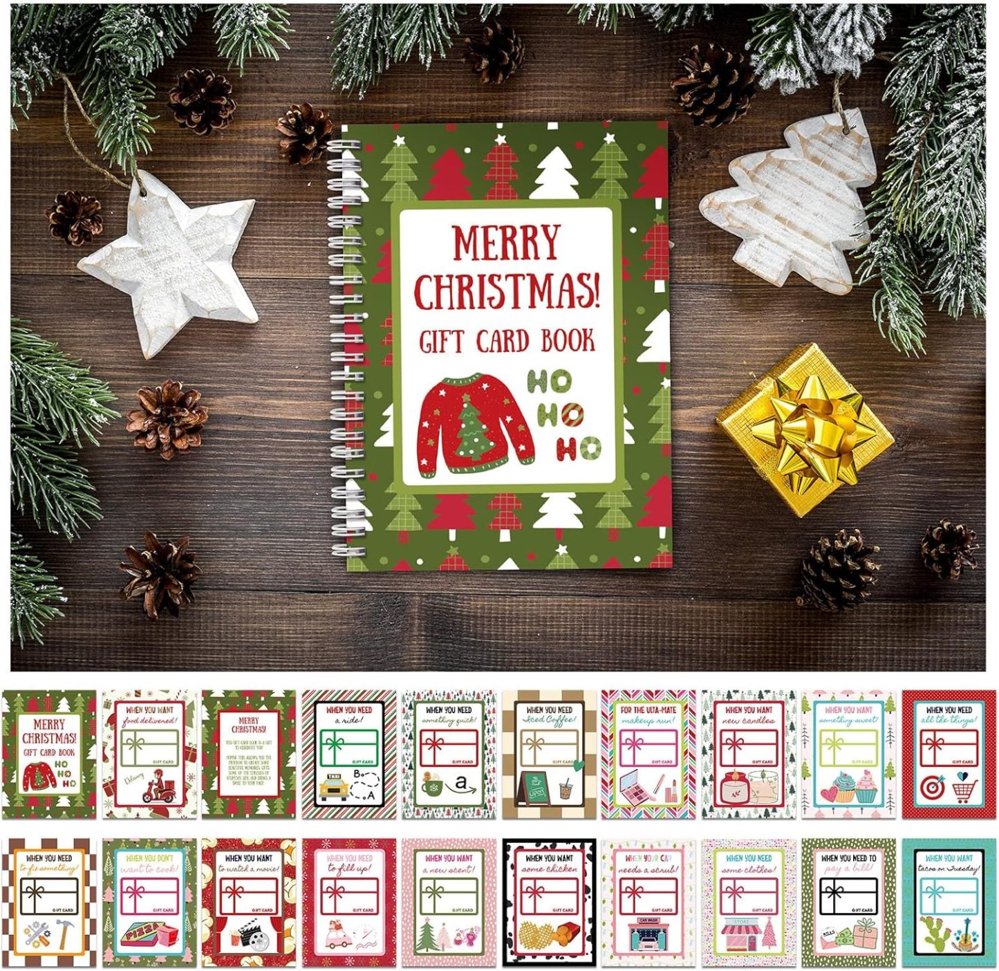 🎁🎅🏼MERRY CHRISTMAS! GIFT CARD BOOK📚Hardcover & Durability Line (♻️