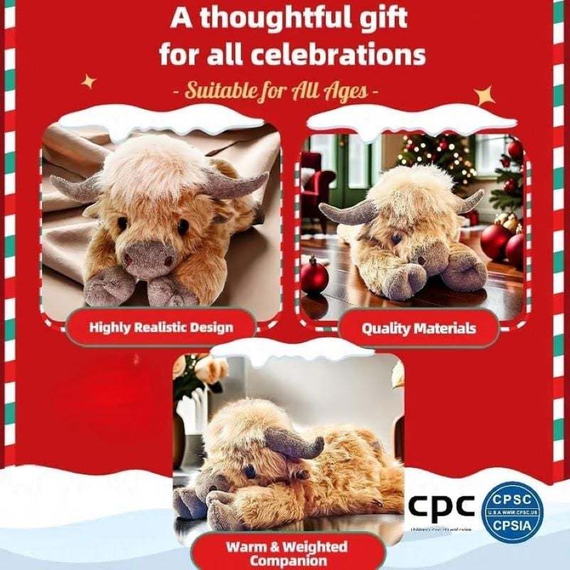 Summer Special Offer🔥Up To 49% Off-🎁Cute Cartoon Highland Cow Cuddly Toy