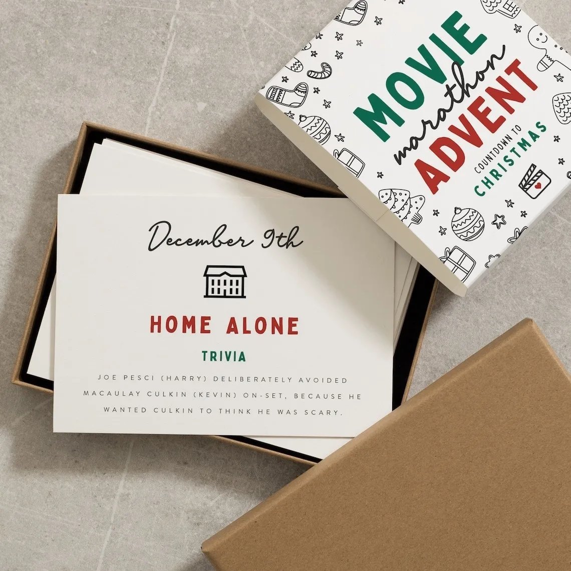 🔥LAST DAY 50% OFF🎄Christmas Movie Advent Calendar-🗃Twenty-Four Days Of Christmas Card Set