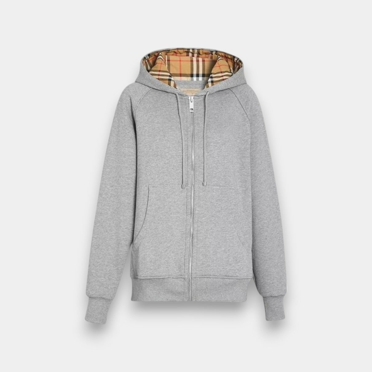 Reversible plaid hooded sweatshirt