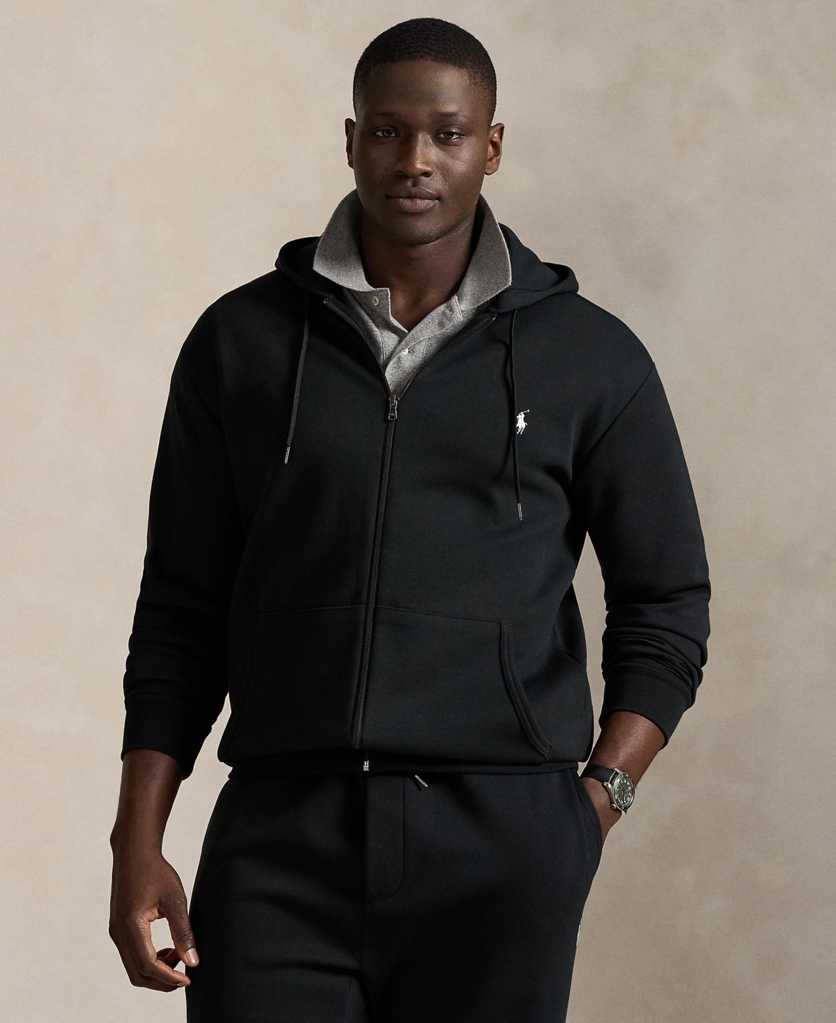 Men's Big & Tall Double-Knit Full-Zip Hoodie