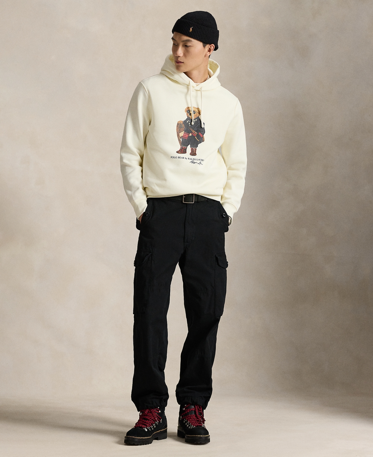 Men's Bear Long-Sleeve Fleece Hoodie