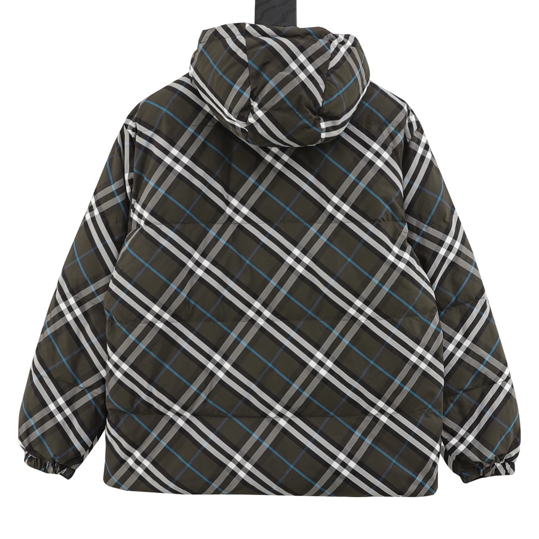 Double-sided checkered pattern Puffer Jacket