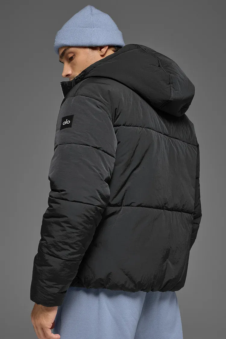 Crinkle Nylon Hooded Stage Puffer