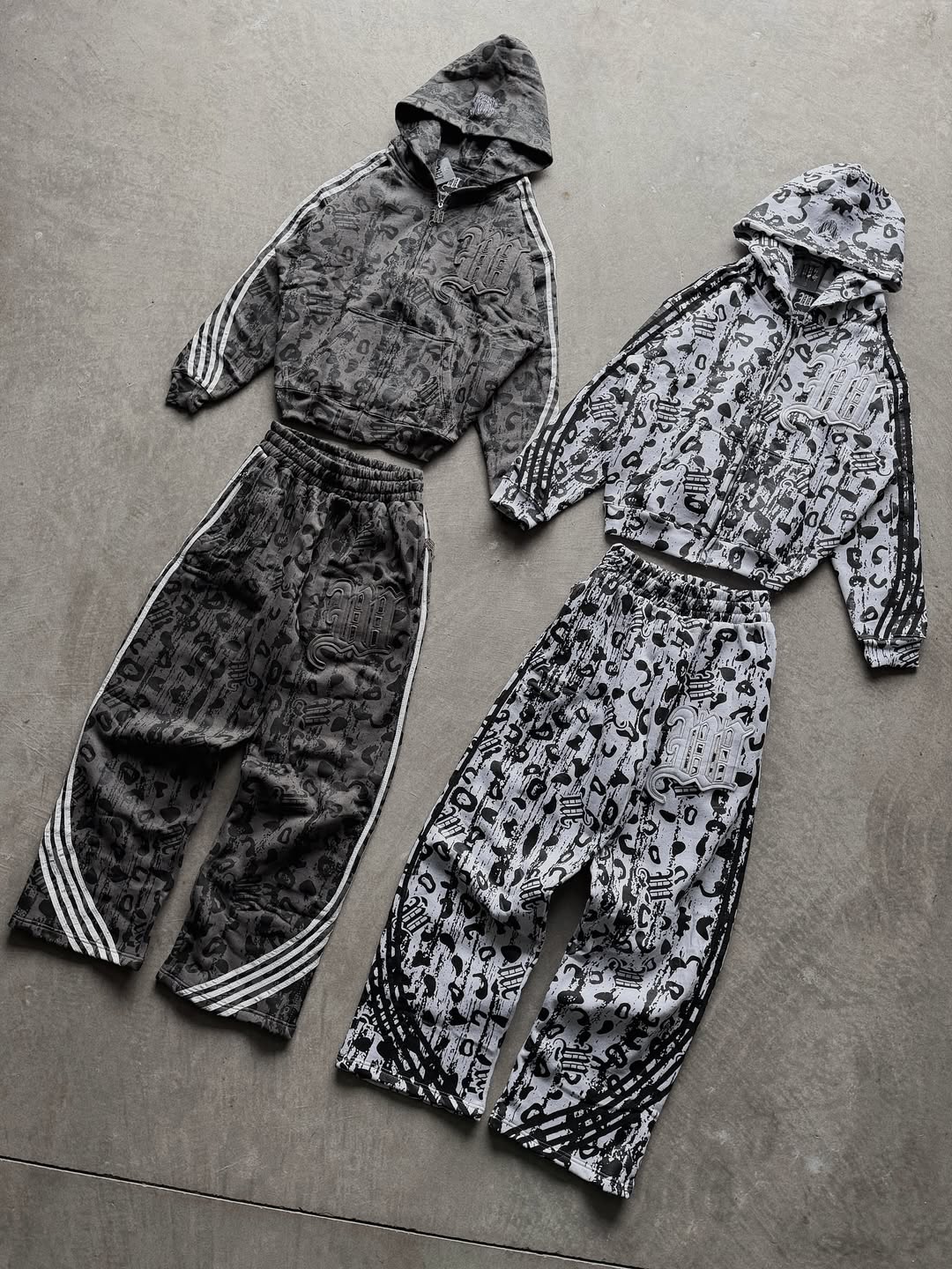 "CEMENT"LEOPARD HOODIE SUIT