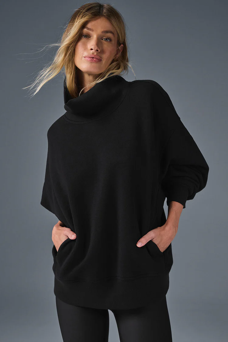 Hazy sweater with stand-up collar