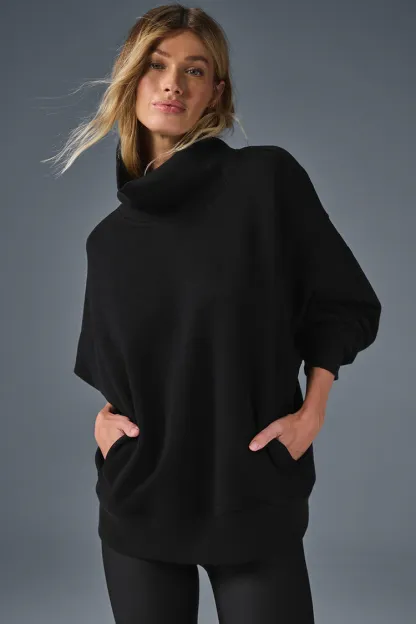 Hazy sweater with stand-up collar