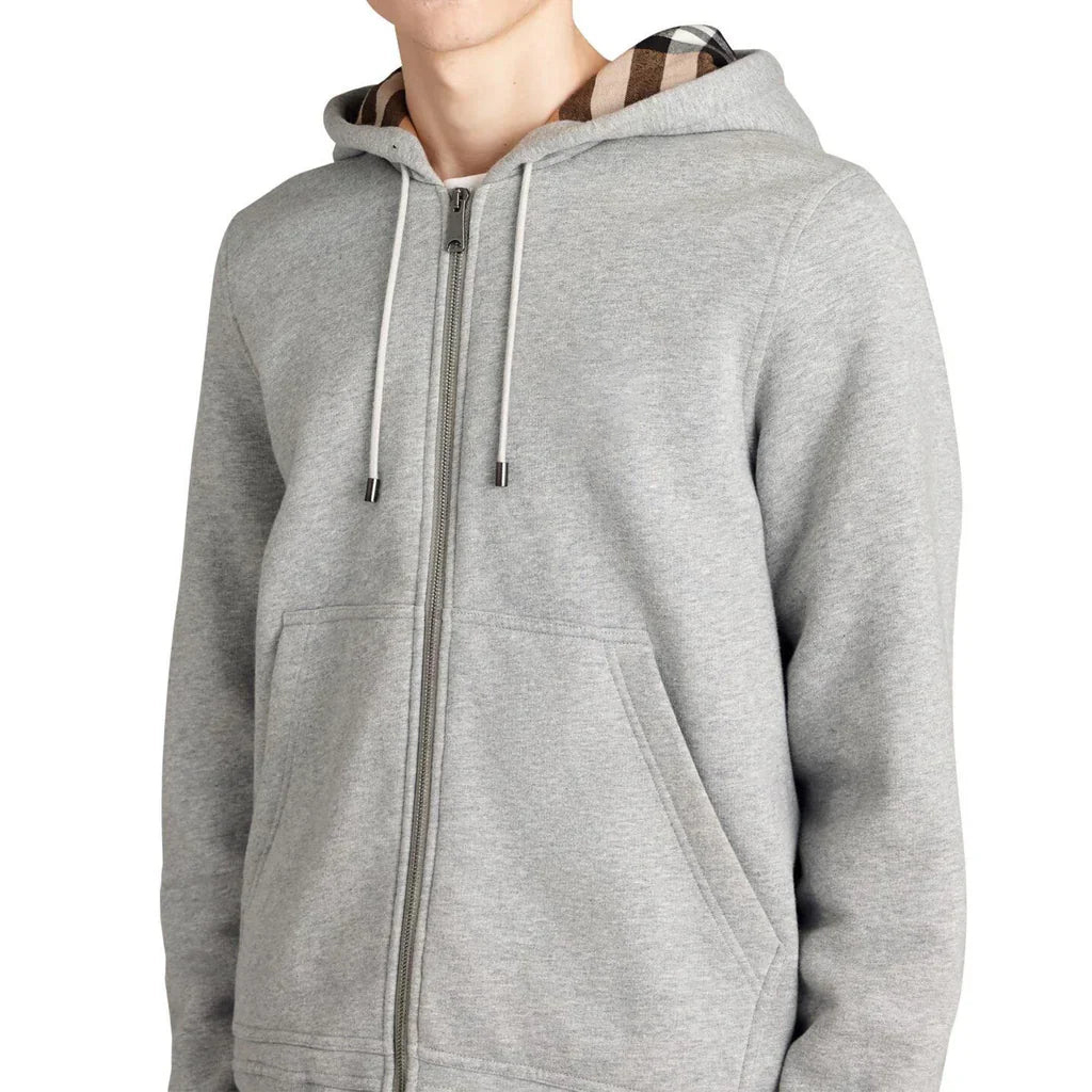 Reversible plaid hooded sweatshirt