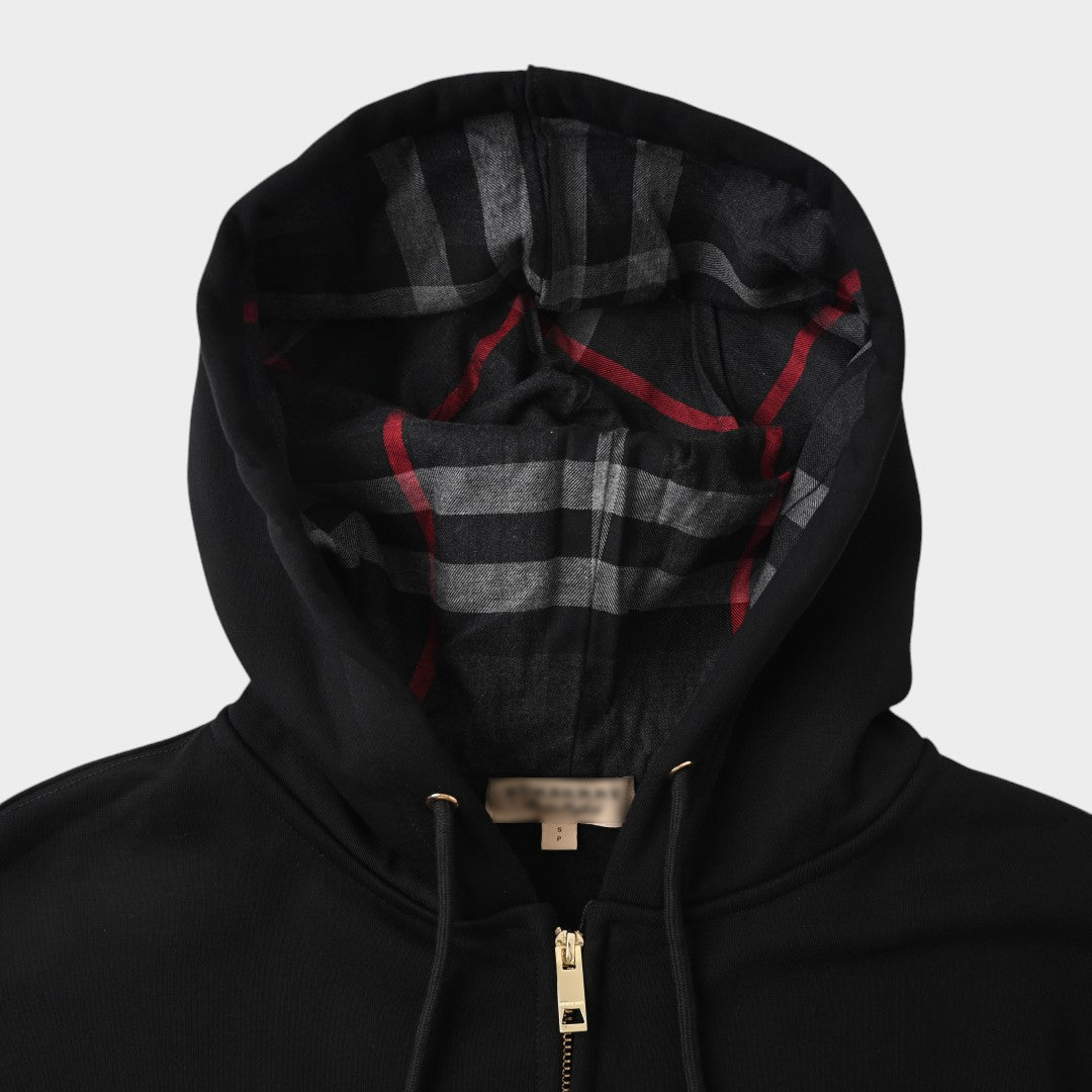 Reversible plaid hooded sweatshirt