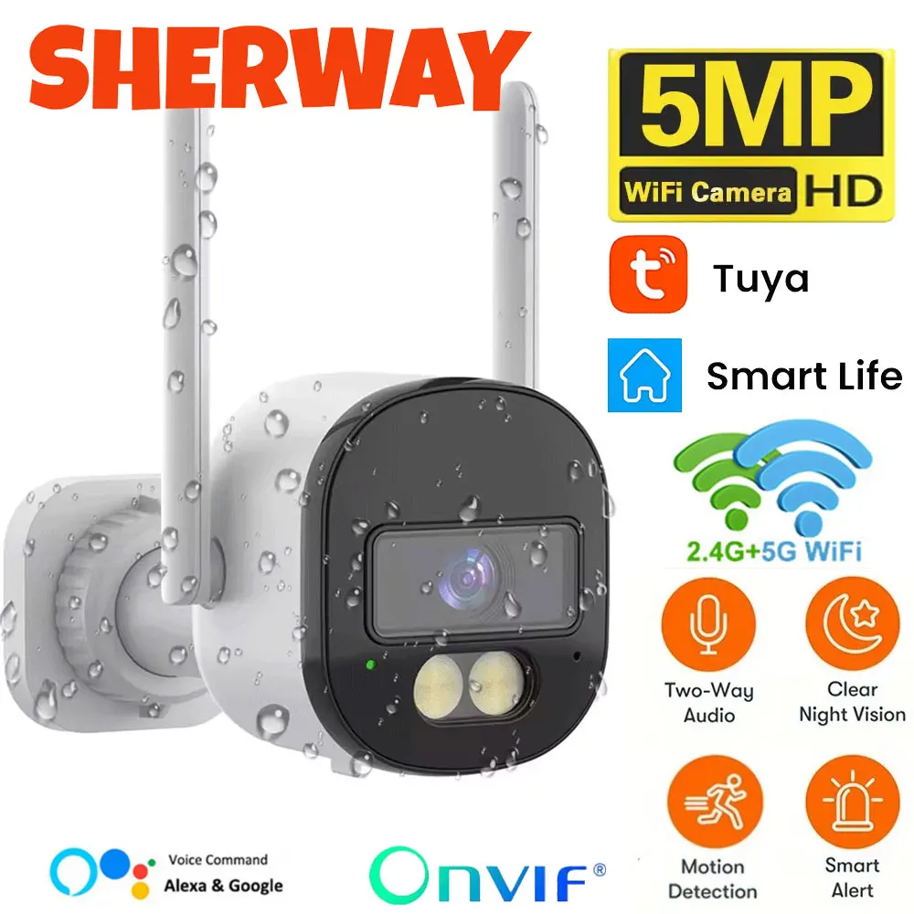 Tuya 5G Wifi IP Camera 5MP Indoor Home Security Protection PTZ Camera Auto Motion Detection CCTV Outdoor Wireless Surveillance