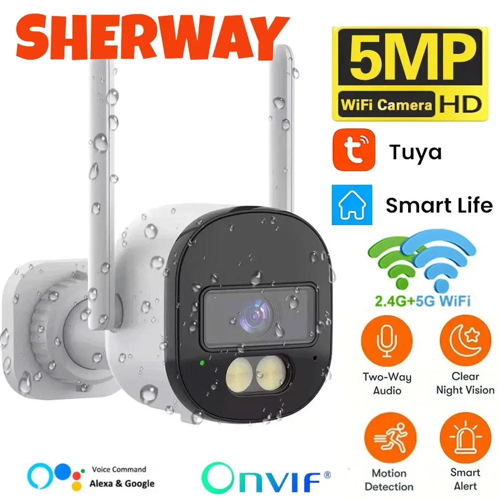 Tuya 5G Wifi IP Camera 5MP Indoor Home Security Protection PTZ Camera Auto Motion Detection CCTV Outdoor Wireless Surveillance