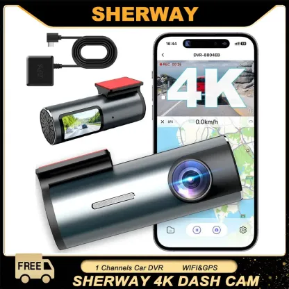 4K Dash Cam Auto Dashcam Mini Front GPS Car Camera G-Sensor WiFi WDR Night Vision 24H Parking Monitor Car DVR Video Recording