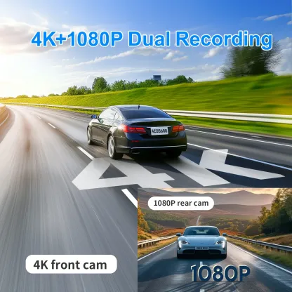 2 Channel Car DVR for Cars 4K 2-Lens GPS Wifi Front Rear Dash Cam DVR Recorder Video Registrator Car Camera 24h Parking Monitor