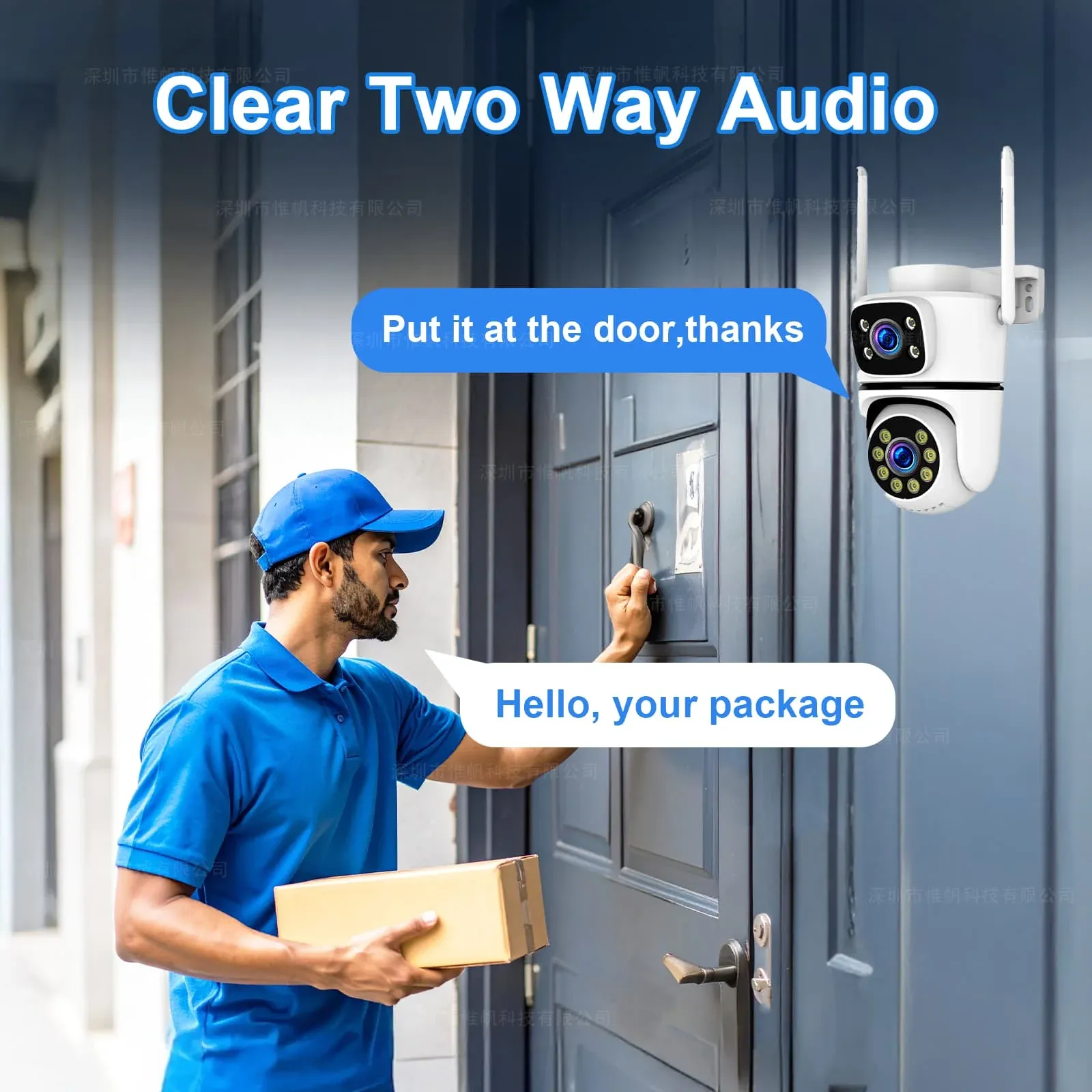 4K Tuya Home Security Outdoor 5G Wifi Camera Dual Lens Dual Screen Alexa Google Camera Surveillance IR Night Vision 10x Zoom Cam