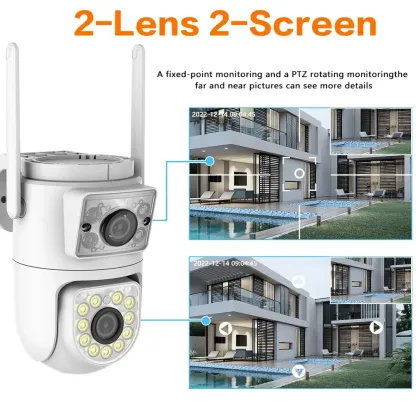10MP Dual Lens 5G Wifi Tuya Camera PTZ Outdoor 4K Dual Screen Security Protection IP Camera IR Night Vision Video Surveillance