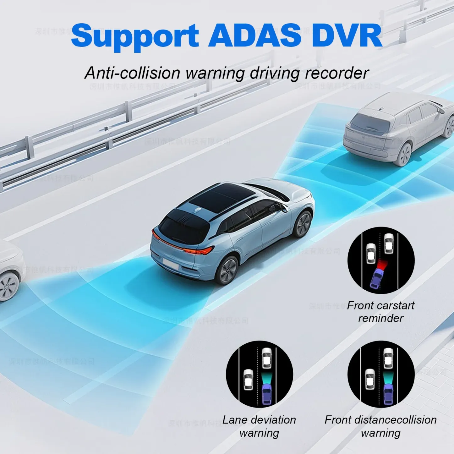 4K+2K 2 Channel Dash Cam for Cars ADAS Touch Screen Front Rear Car Camera Built-in GPS WiFi 24H Parking Mode Black Box Car DVR