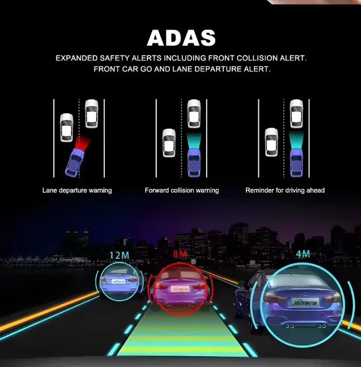 4K Dash Cam 4 Channel 360° Rearview Mirror Dashcam Front Left Right Rear ADAS Dash Camera for Cars Touch Screen Video Recorder