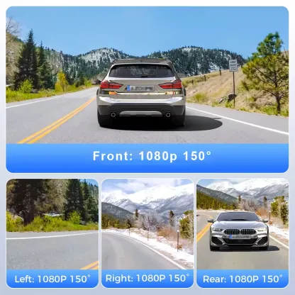 Dash Cam Ultra HD 4*1080P 4CH Car DVR 12”Touch IPS Built-in GPS Wifi 24H Parking Monitor Night Vision Car Camera Video Recorder