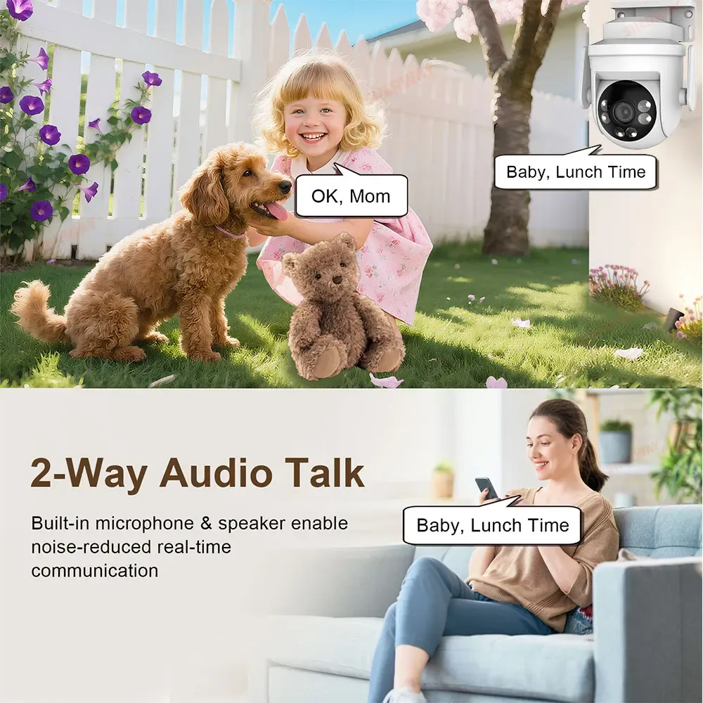 Tuya 2K 6MP WIFI Security Camera Outdoor 5G Wifi PTZ IP Home Cam CCTV Surveillance AI Tracking Baby Monitor Support Alexa/Goggle