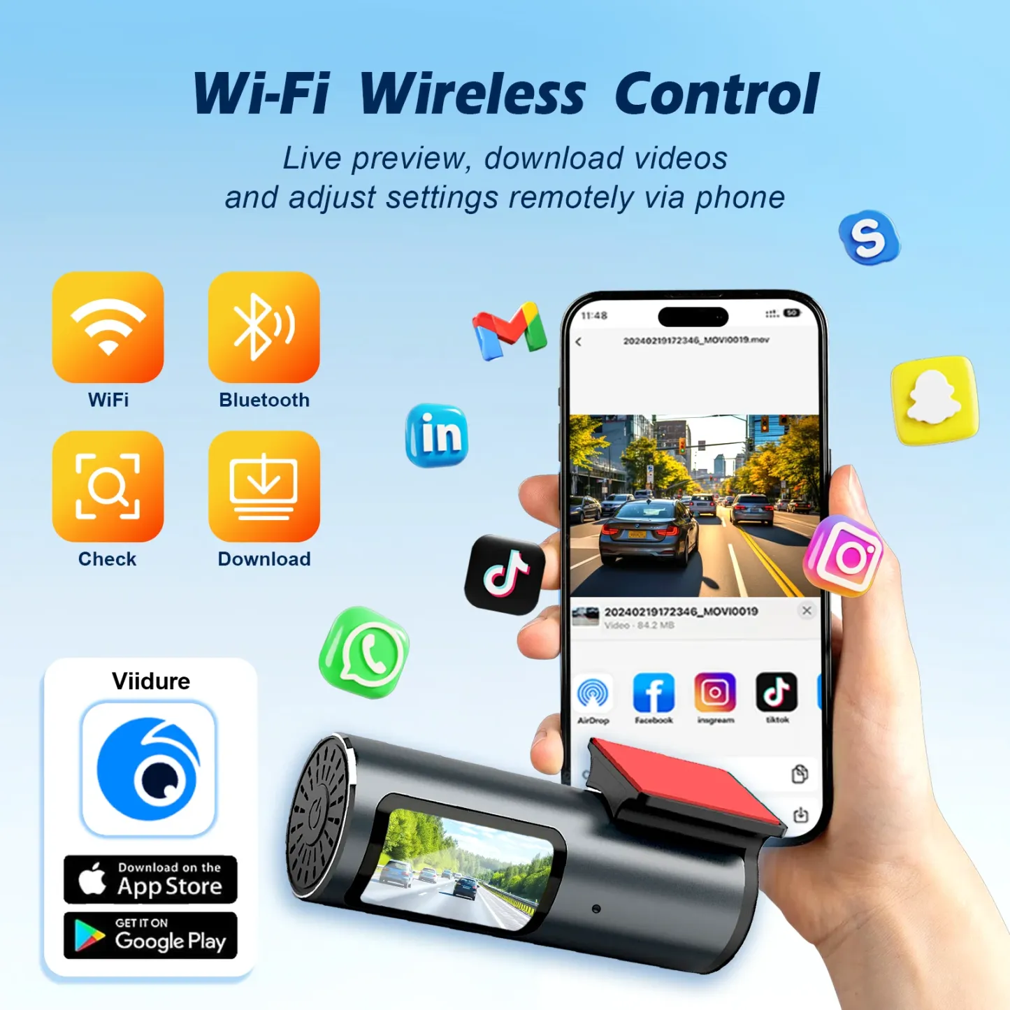 4K Dash Cam Auto Dashcam Mini Front GPS Car Camera G-Sensor WiFi WDR Night Vision 24H Parking Monitor Car DVR Video Recording