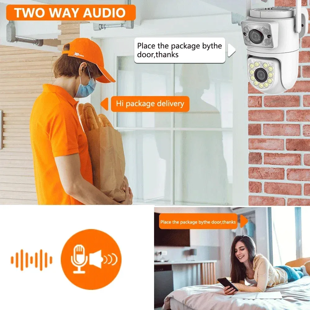 10MP Dual Lens 5G Wifi Tuya Camera PTZ Outdoor 4K Dual Screen Security Protection IP Camera IR Night Vision Video Surveillance