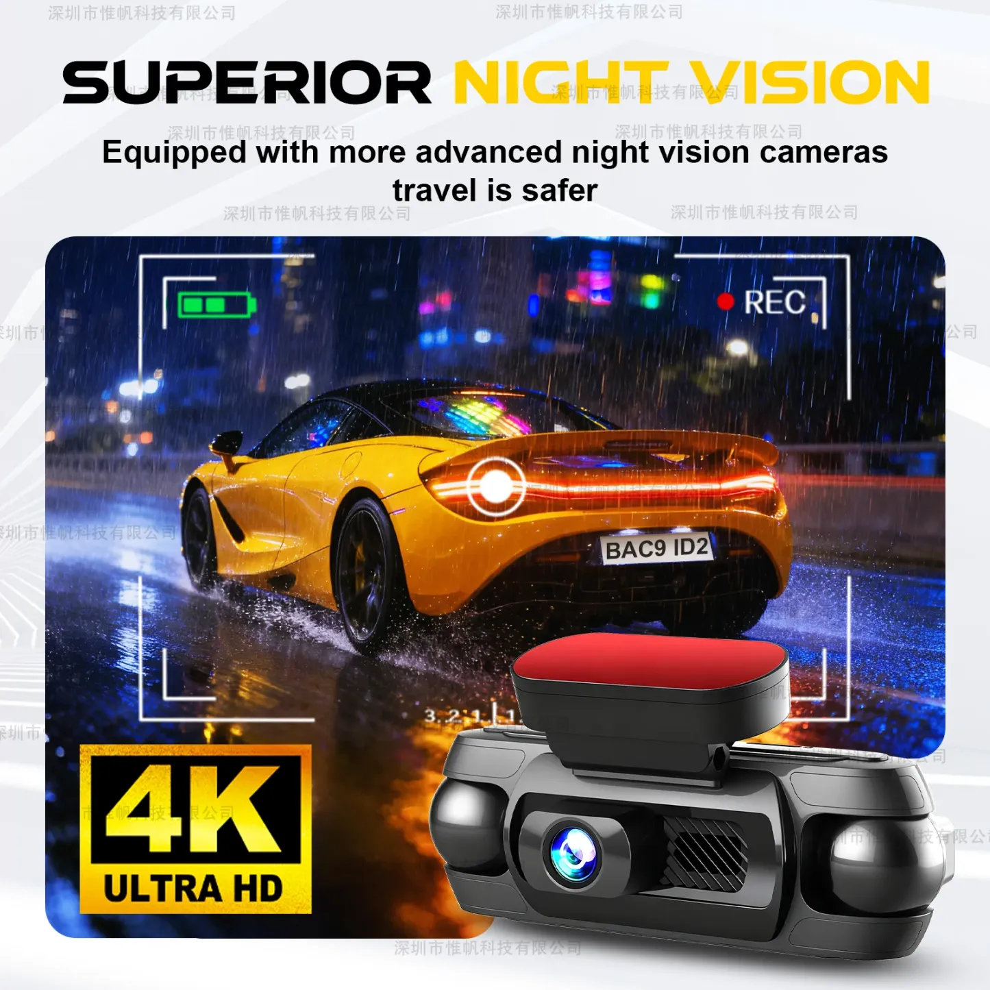 4 Channel 4K Dashcam 360°View Front and Left Right Rear Camera for Cars WDR Night Vision Wifi GPS Driving DVR 24/7 Parking Mode