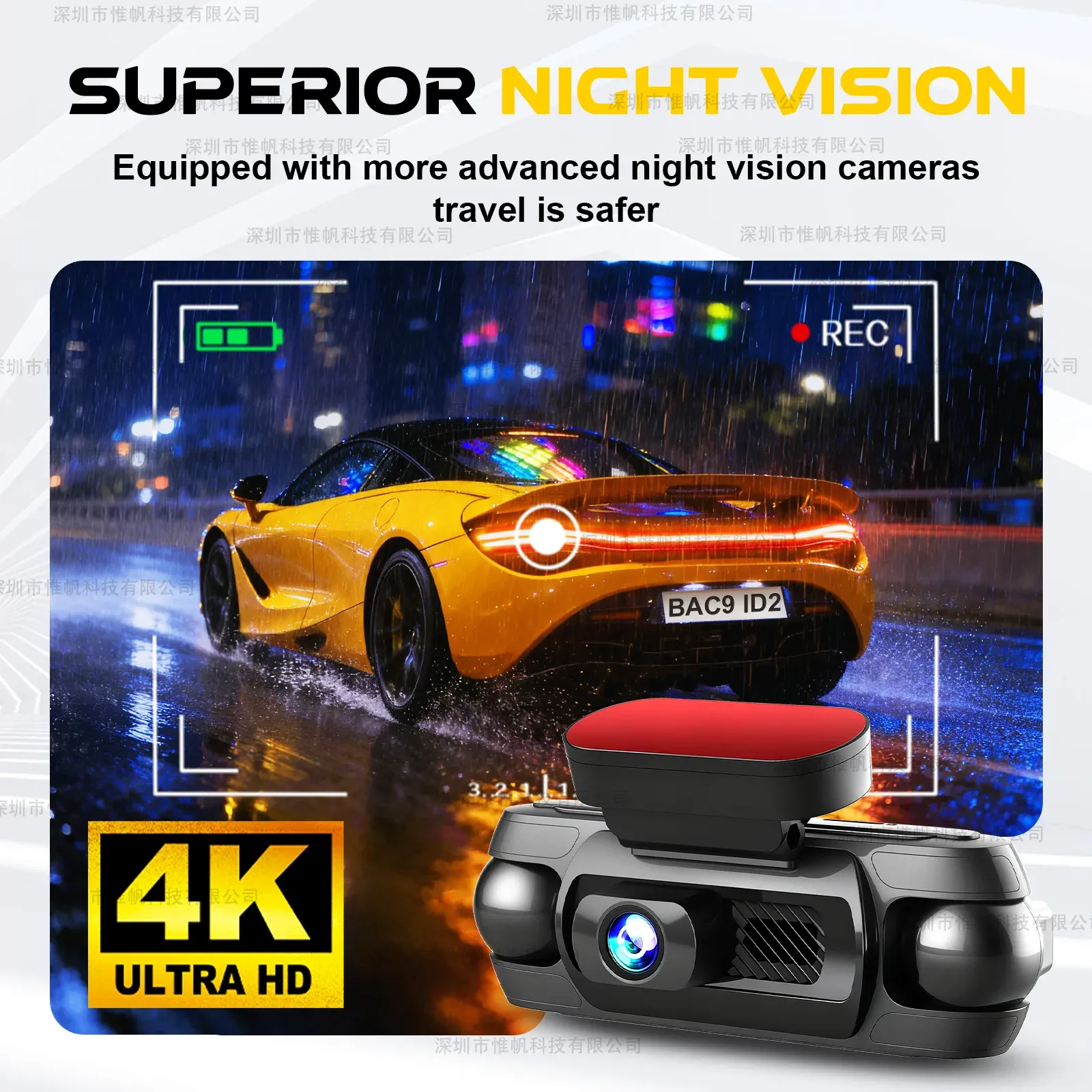 4 Channel 4K Dashcam 360°View Front and Left Right Rear Camera for Cars WDR Night Vision Wifi GPS Driving DVR 24/7 Parking Mode