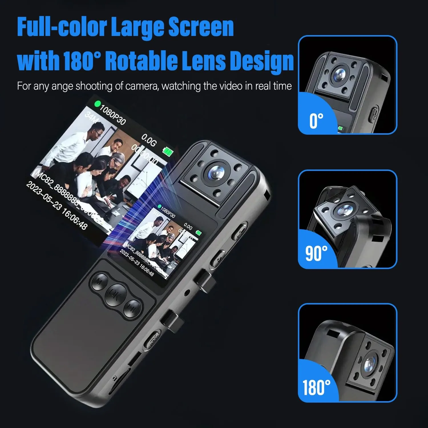 4k Action Camera Outdoor 180° Rotate Wifi Sport Camera Portable Wearable Mini Body Worn Cam Travel Vlog Bicycle Driver Recorder