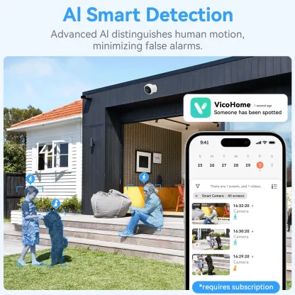 2K Wifi Magnetic Battery Security Camera Indoor/Outdoor 5MP Wireless IP Camera Color Night Vision Motion Tracking Surveillance