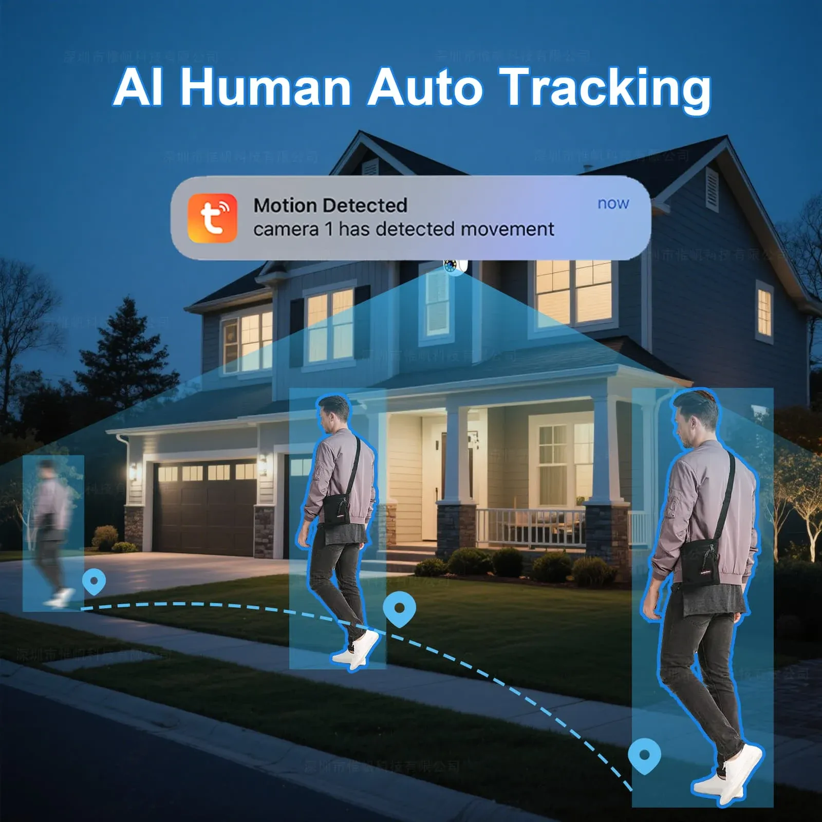 4K Tuya Home Security Outdoor 5G Wifi Camera Dual Lens Dual Screen Alexa Google Camera Surveillance IR Night Vision 10x Zoom Cam