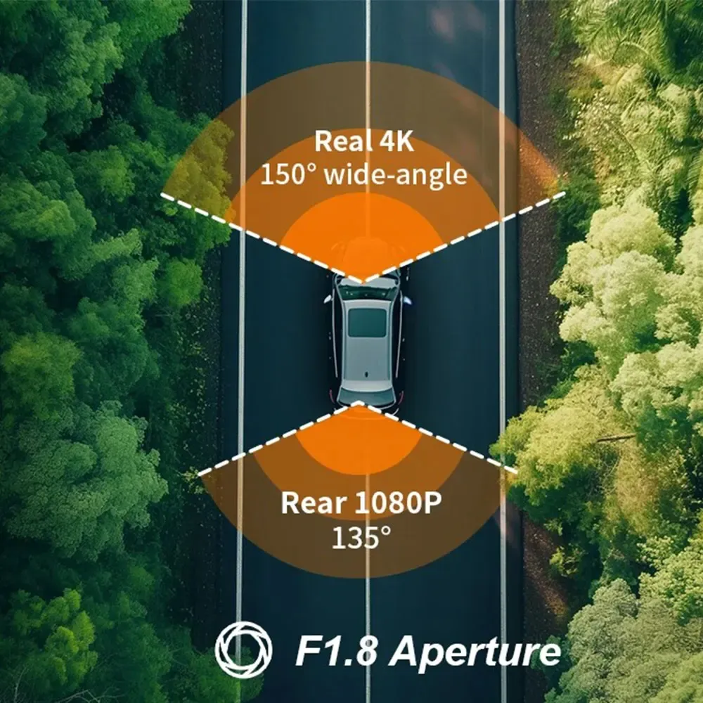 9.66" 4K Rear View Mirror Camera with Carplay Android Auto Touch Screen Backup Camera Front and Rear View Dual Cameras for Car