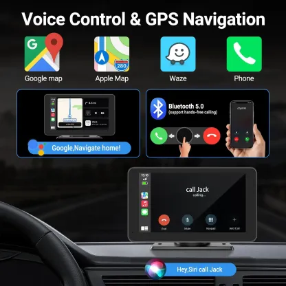 10.26 Inch 4K Dual Len Dash Cam Wireless Carplay Android Auto Car DVR Multimedia Video Player Voice Control GPS Driving Recorder