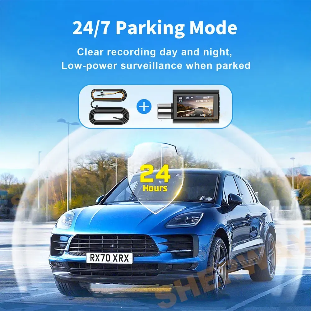 2 Channel Dash Cam 4K+4K Dual Dash Camera for Cars with 5GHz WiFi & GPS WDR Recorder Car DVR IR Night Vision 24H Parking Mode