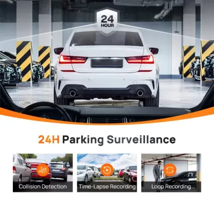 Dash Cam 4k+2K Front Rear Car Camera 4" Touch Screen Car DVR Camera Built-in GPS WiFi 24H Parking Monitor Night Vision Black Box