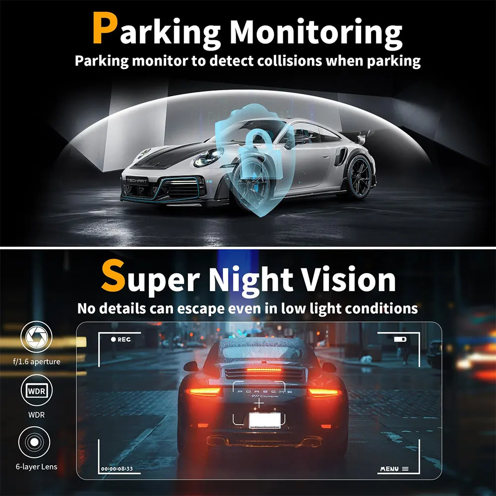 2 Channel 4K+2K ADAS Front Rear Dash Camera for Cars Built-in 5G Wifi GPS Car DVR 24H Parking Driving Video Recorder Black Box